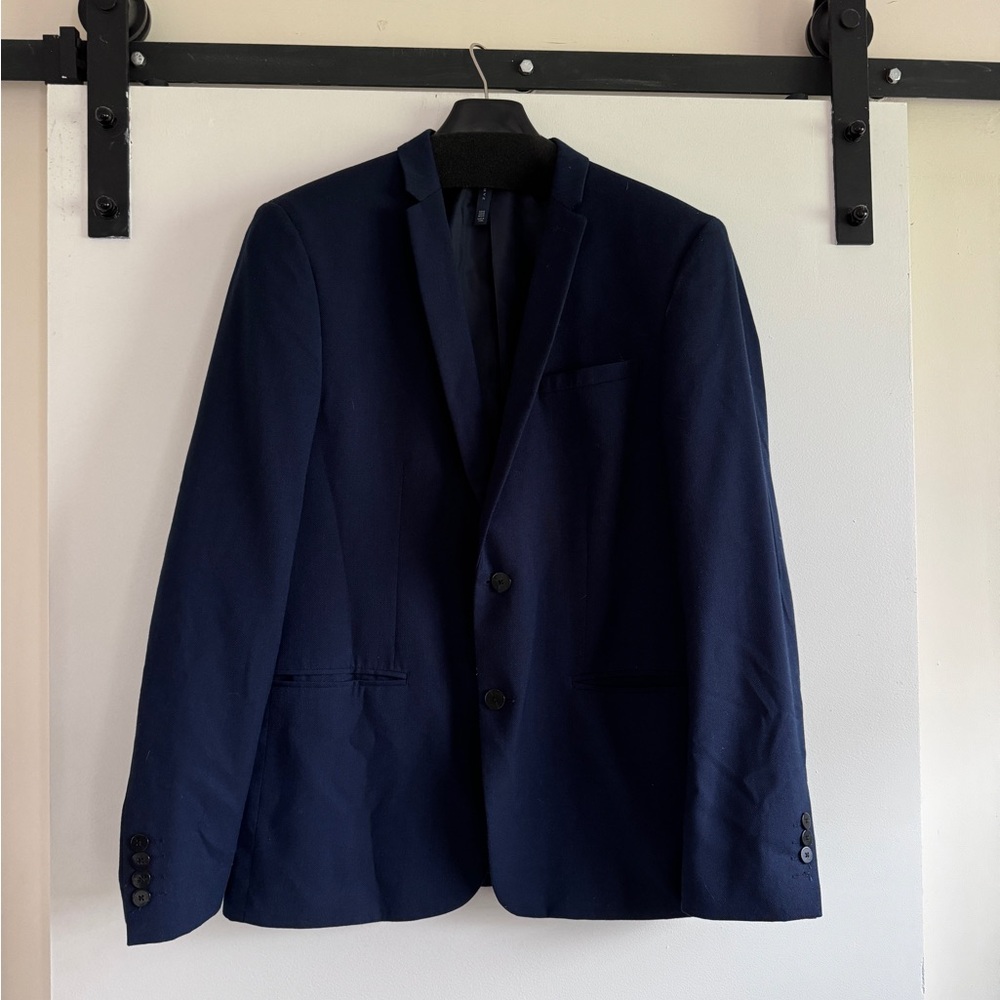 Zara men’s deep blue slim fit suit jacket 44